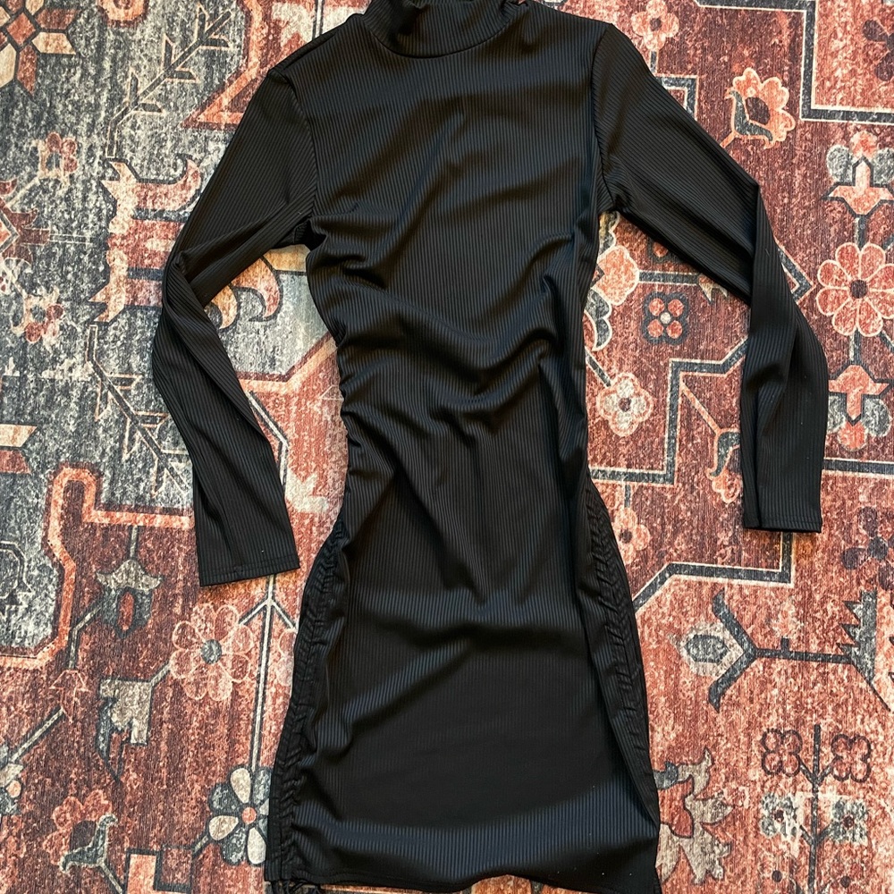 Ribbed Turtleneck Bodycon Dress